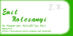 emil molcsanyi business card